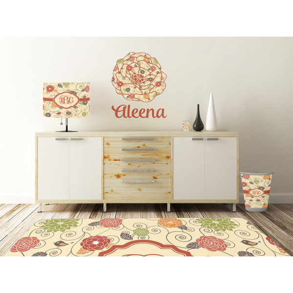 Fall Flowers Wall Graphic Decal Wooden Desk