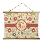 Fall Flowers Wall Hanging Tapestry - Wide (Personalized)
