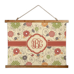 Fall Flowers Wall Hanging Tapestry - Wide (Personalized)