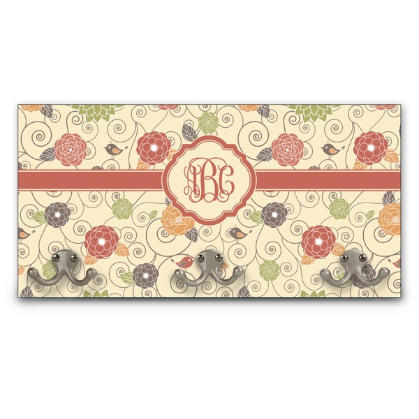 Custom Fall Flowers Wall Mounted Coat Rack (Personalized)