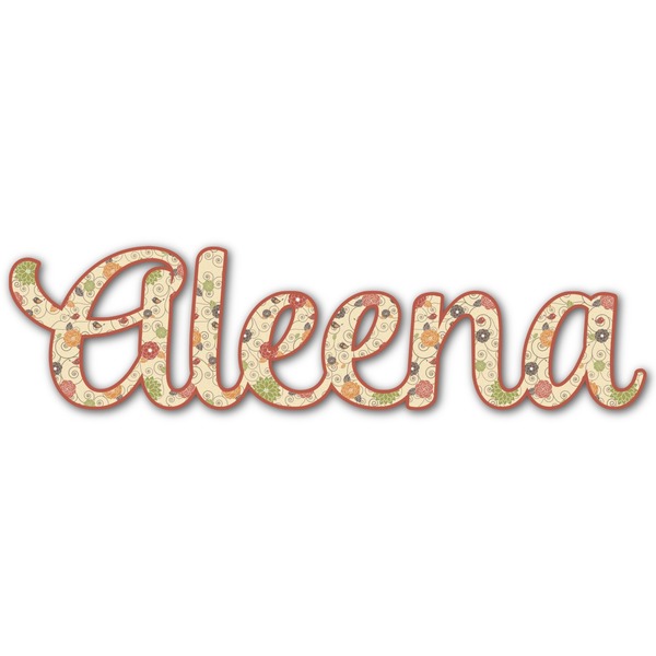 Custom Fall Flowers Name/Text Decal - Large (Personalized)