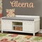 Fall Flowers Wall Name Decal Above Storage bench