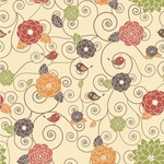 Fall Flowers Wallpaper & Surface Covering (Water Activated 24"x 24" Sample)