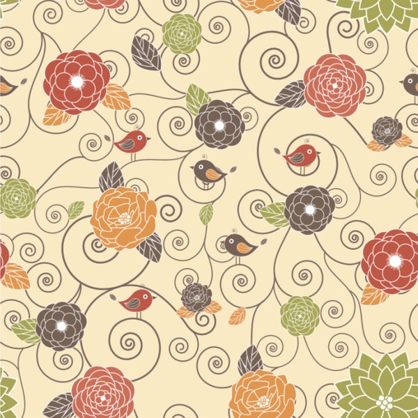 Custom Fall Flowers Wallpaper & Surface Covering (Water Activated 24"x 24" Sample)