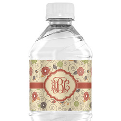 Fall Flowers Water Bottle Labels - Custom Sized (Personalized)
