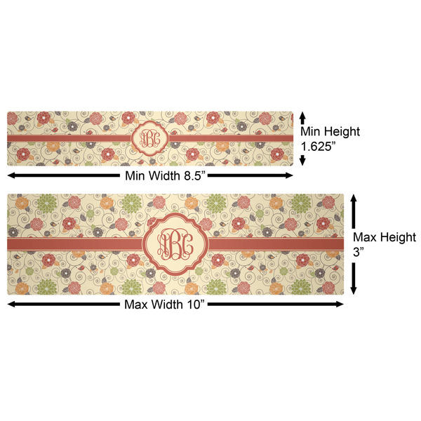 Fall Flowers Water Bottle Labels w/ Dimensions