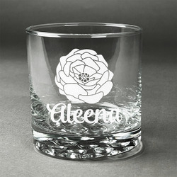 Fall Flowers Whiskey Glass - Engraved (Personalized)