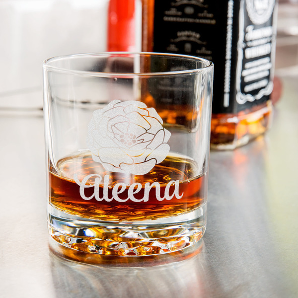 Fall Flowers Whiskey Glass - Jack Daniel's Bar - in use