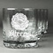 Fall Flowers Whiskey Glasses Set of 4 - Engraved Front