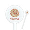 Fall Flowers 5.5" Round Plastic Stir Sticks - White - Single Sided (Personalized)