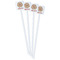 Fall Flowers White Plastic Stir Stick - Double Sided - Square - Front