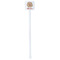 Fall Flowers White Plastic Stir Stick - Double Sided - Square - Single Stick