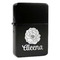 Fall Flowers Windproof Lighters - Black - Front/Main