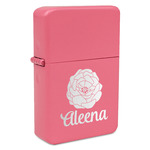 Fall Flowers Windproof Lighter - Pink - Double Sided & Lid Engraved (Personalized)