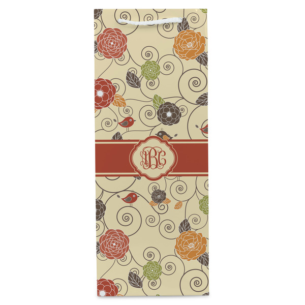 Fall Flowers Wine Gift Bag - Gloss - Front