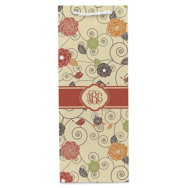 Fall Flowers Wine Gift Bag - Matte - Front