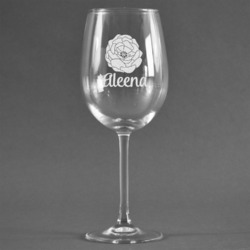 Fall Flowers Wine Glass - Engraved (Personalized)