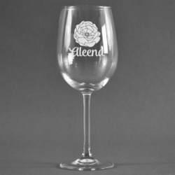 Fall Flowers Wine Glass (Single) (Personalized)