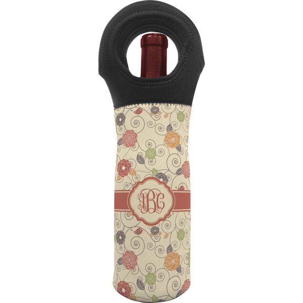 Custom Fall Flowers Wine Tote Bag (Personalized)