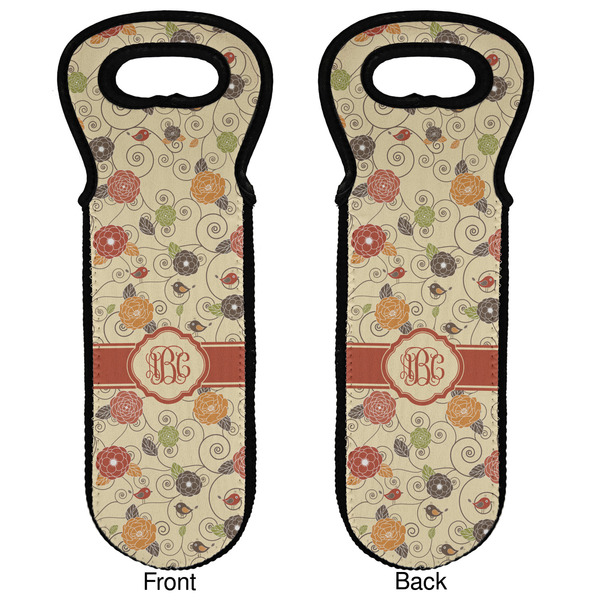Fall Flowers Wine Tote Front & Back