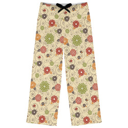 Fall Flowers Womens Pajama Pants - M