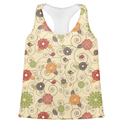 Fall Flowers Womens Racerback Tank Top - Small (Personalized)