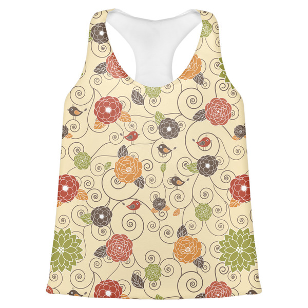Custom Fall Flowers Womens Racerback Tank Top - X Small