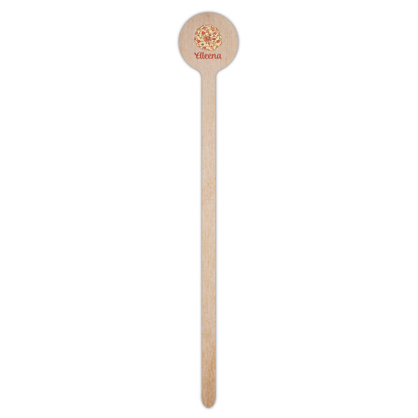 Fall Flowers Wooden 7.5" Stir Stick - Round - Single Stick
