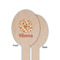 Fall Flowers Wooden Food Pick - Oval - Single Sided - Front & Back