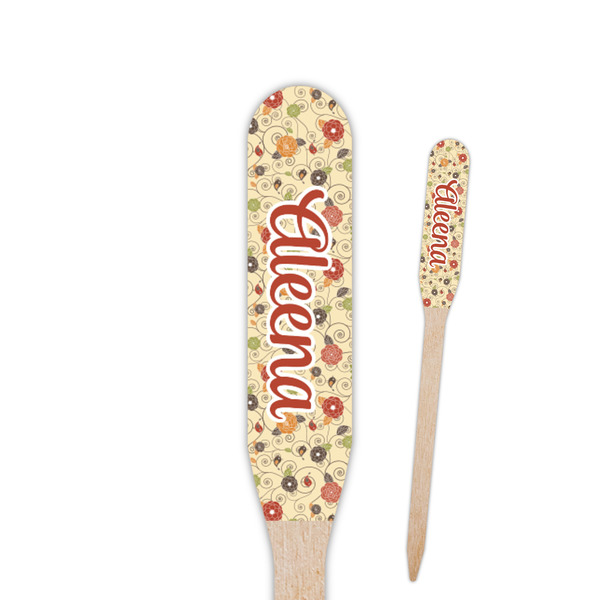 Custom Fall Flowers Paddle Wooden Food Picks (Personalized)