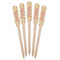 Fall Flowers Wooden Food Pick - Paddle - Fan View