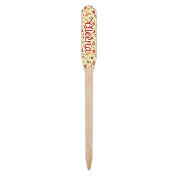 Fall Flowers Wooden Food Pick - Paddle - Single Pick