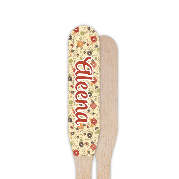 Fall Flowers Wooden Food Pick - Paddle - Single Sided - Front & Back