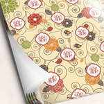 Fall Flowers Wrapping Paper Sheets - Single-Sided - 20" x 28" (Personalized)