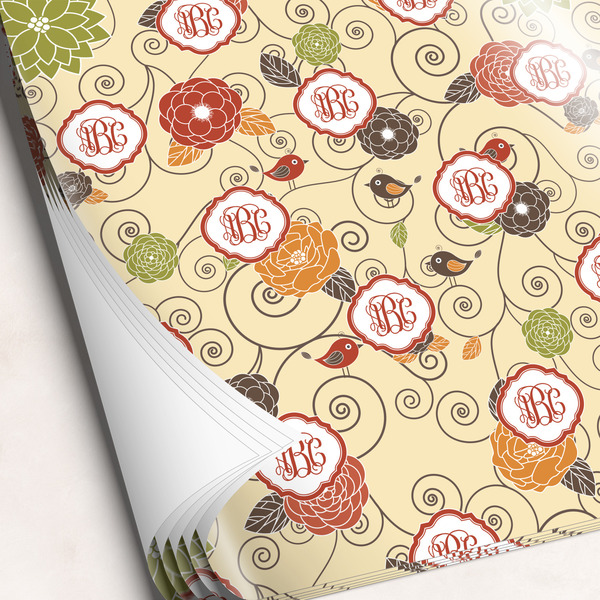 Custom Fall Flowers Wrapping Paper Sheets (Personalized)
