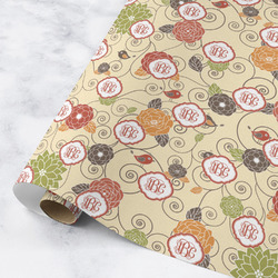 Fall Flowers Wrapping Paper Roll - Medium - Matte (Personalized)