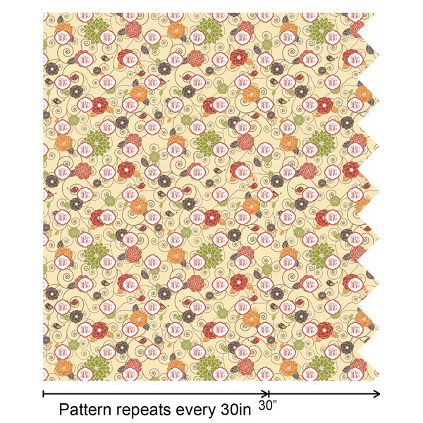 Fall Flowers Wrapping Paper Roll - Satin - Partial Roll