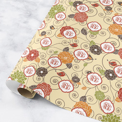Fall Flowers Wrapping Paper Roll - Medium (Personalized)