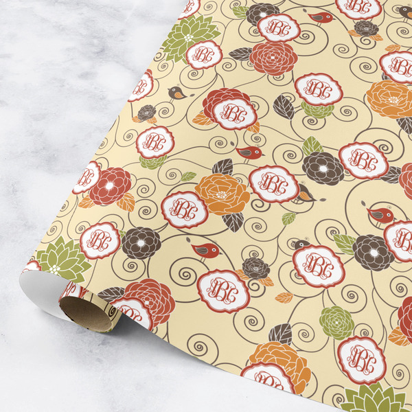 Custom Fall Flowers Wrapping Paper Roll - Small (Personalized)