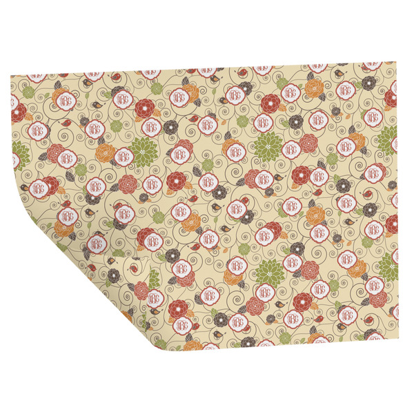 Custom Fall Flowers Wrapping Paper Sheets - Double-Sided - 20" x 28" (Personalized)