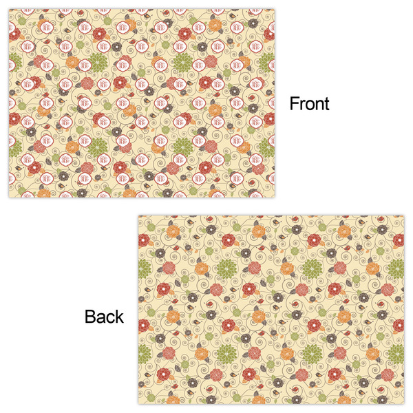 Fall Flowers Wrapping Paper Sheet - Double Sided - Front & Back