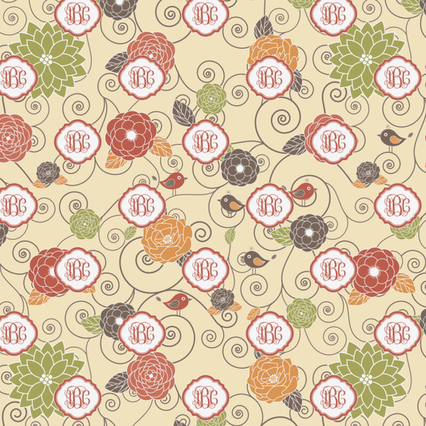 Fall Flowers Wrapping Paper Square