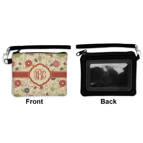 Fall Flowers Wristlet ID Cases - Front & Back