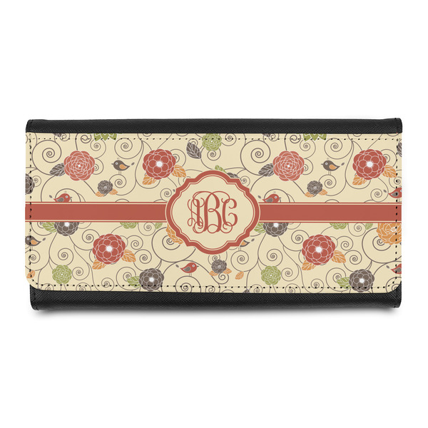 Custom Fall Flowers Leatherette Ladies Wallet (Personalized)