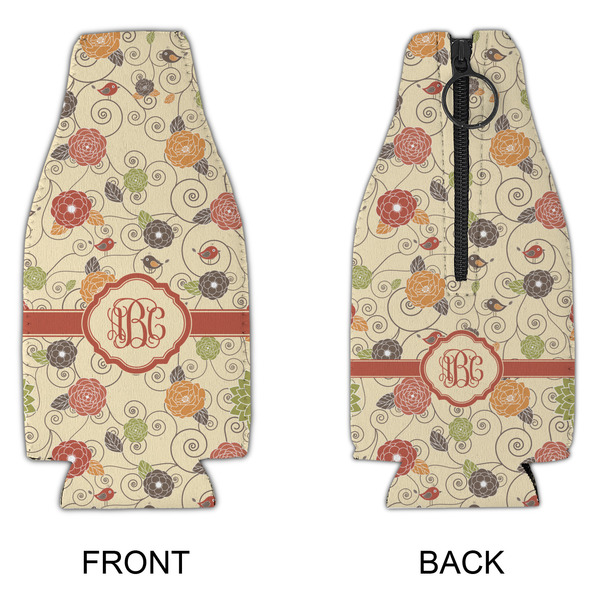 Fall Flowers Zipper Bottle Cooler - APPROVAL