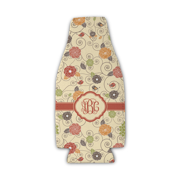 Custom Fall Flowers Zipper Bottle Cooler (Personalized)