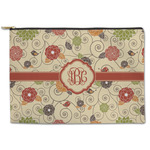 Fall Flowers Zipper Pouch - Large - 12.5"x8.5" (Personalized)