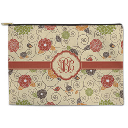 Fall Flowers Zipper Pouch - Large - 12.5"x8.5" (Personalized)