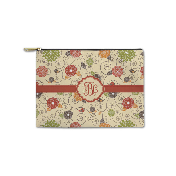 Custom Fall Flowers Zipper Pouch - Small - 8.5"x6" (Personalized)