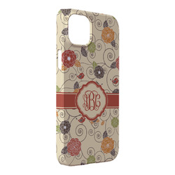 Fall Flowers iPhone Case - Plastic - iPhone 14 Plus (Personalized)